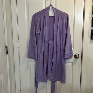 Cotton Long-Sleeved Robe - Lavender